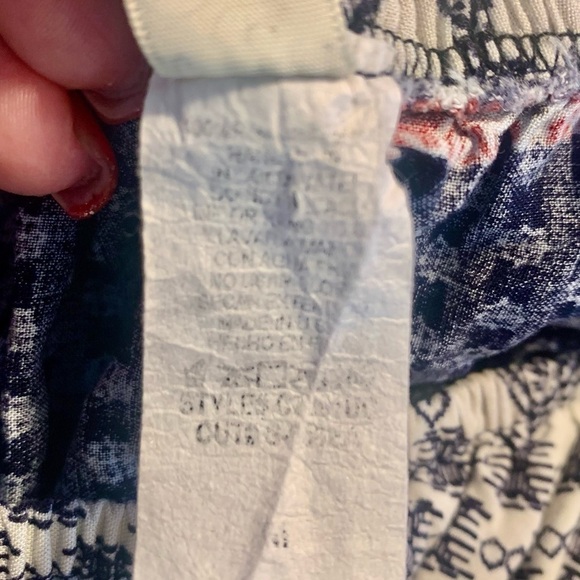 Topia Crop Top Med Ruffled Flutter Sleeves Red White Navy Blue Boho Off Shoulder - Picture 10 of 13